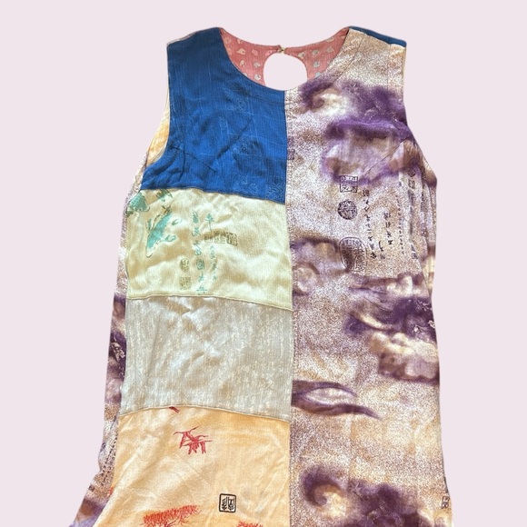 Spice by Coriander Free Size oriental patchwork dress made in Indonesia - Picture 3 of 5